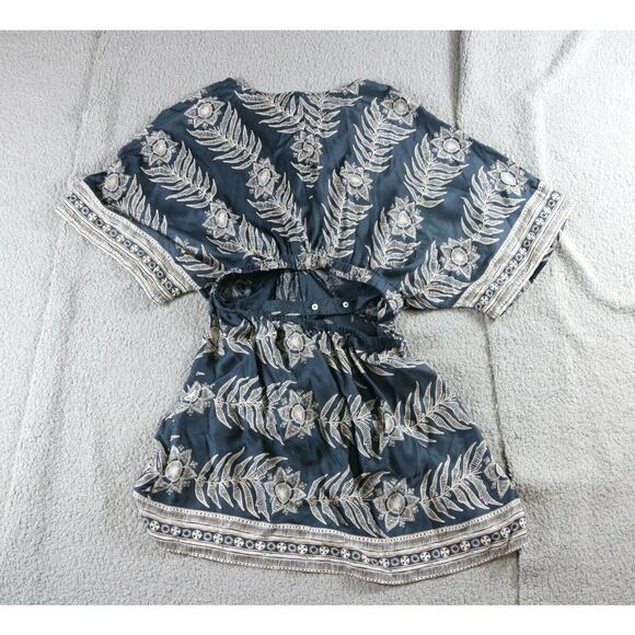 Omika Dress Womens XL Multicolor Floral Printed Twisted Drape Dress Back Cutout - Picture 4 of 9